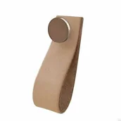 Zawiasy, okucia i inne akcesoria - Uchwyt meblowy Loop 80 Skórzany ze Srebrnym Szczotkowanym - miniaturka - grafika 1