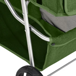 Składany wózek dla psa, zielony, 80x46x98 cm, tkanina Oxford Lumarko! - Sprzęt podróżny i transportery dla psów - miniaturka - grafika 11