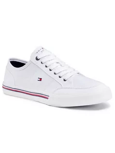 Trampki męskie - Tommy Hilfiger Tenisówki Core Corporte Textile Sneaker FM0FM03390 Biały - grafika 1