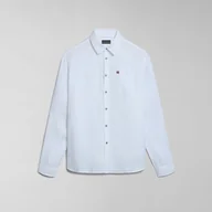 Koszule męskie - Męska Koszula NAPAPIJRI G-LINEN LS NP0A4HQ20021 – Biały - miniaturka - grafika 1
