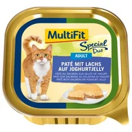 Mokra karma dla kotów - MultiFit Duo Miski 16 x 100 g Pasztet z łososia na galaretce jogurtowej 16x100 g - miniaturka - grafika 1