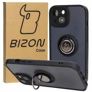 Etui Bizon Case Hybrid Ring do iPhone 15, czarne - Etui i futerały do telefonów - miniaturka - grafika 1