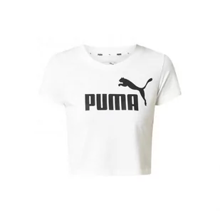 Krótka bluzka o kroju slim fit z nadrukiem z logo - Puma - Bluzki damskie - miniaturka - grafika 1