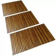 Dywaniki łazienkowe - vidaXL Mata prysznicowa z drewna akacjowego (80 x 50 cm) x3 - miniaturka - grafika 1