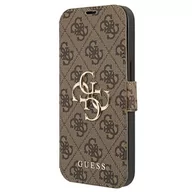 Etui i futerały do telefonów - Guess GUBKP13L4GMGBR iPhone 13 Pro / 13 6,1" brązowy/brown book 4G Big Metal Logo GUE001576-0 - miniaturka - grafika 1