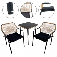 Meble ogrodowe - ZESTAW MEBLI OGRODOWYCH DO OGRODU TARASU NA BALKON WYPOCZYNKOWY SOHO CZARNY - miniaturka - grafika 1