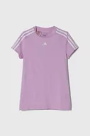 Koszulki dla dziewczynek - adidas t-shirt dziecięcy kolor różowy - miniaturka - grafika 1