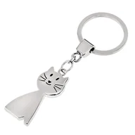 Breloki - Brelok kotek srebrny z wąsami - miniaturka - grafika 1