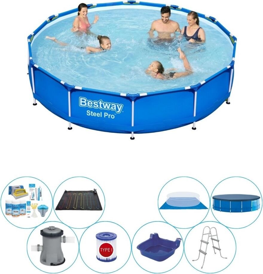 Basen wraz z akcesoriami - Bestway Steel Pro 366x76 cm okrągły