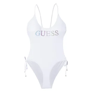 Damski Strój kąpielowy jednoczęściowy GUESS ONE PIECE LOGO STRASS E4GJ10MC040-G011 – Biały - Stroje kąpielowe - miniaturka - grafika 1
