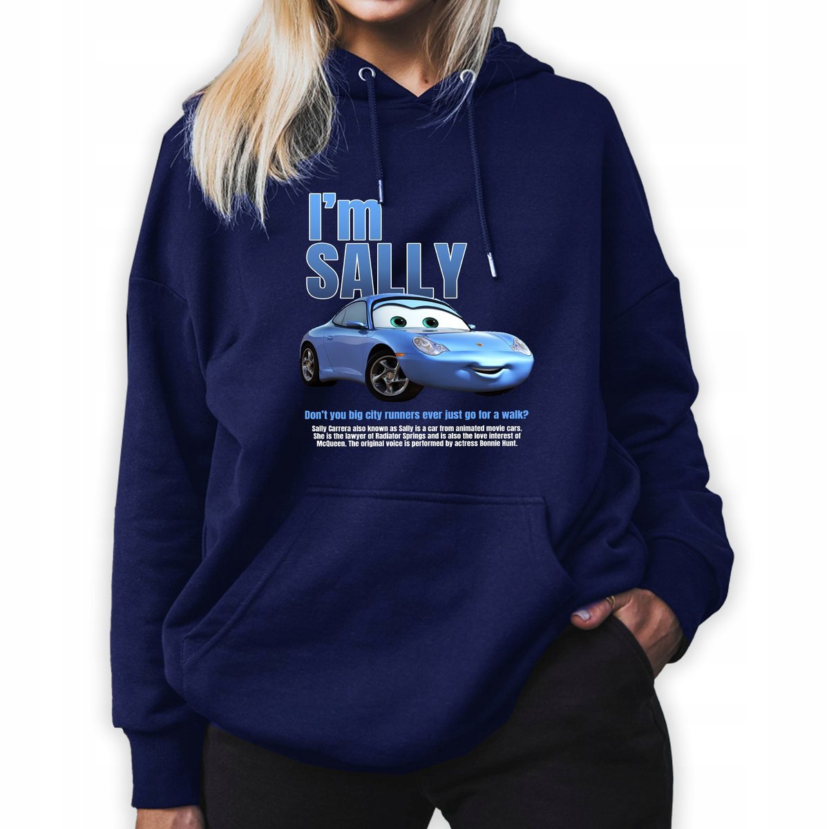 Bluza Z Kapturem Granatowa I'M SALLY Młodzieżowe Trendy Styl Wzory Rozm S