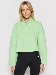 Bluzy damskie - Nike Bluza Sportswear Tech Fleece 1/4 Zip CT0882 Zielony Relaxed Fit - grafika 1