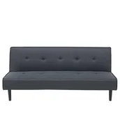 Sofy i kanapy - Beliani Sofa trzyosobowa tapicerowana ciemnoszara VISBY - miniaturka - grafika 1