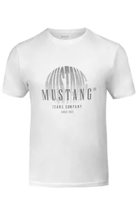 Biały t-shirt męski 4241-2100, Kolor biały, Rozmiar M, Mustang - Primodo.com - Koszulki męskie - miniaturka - grafika 1