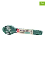 Sztućce dla dzieci - moses. 4-częściowy zestaw sztućców w kolorze miętowo-srebrnym - miniaturka - grafika 1