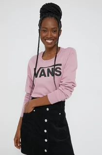 Koszulki i topy damskie - Vans longsleeve bawełniany kolor różowy - grafika 1