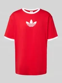 Koszulki męskie - T-shirt z nadrukiem z logo i okrągłym dekoltem - miniaturka - grafika 1