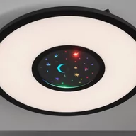 Lampy sufitowe - Paul Neuhaus Czarna lampa sufitowa z diodami LED RGBW z pilotem - Plamen - miniaturka - grafika 1