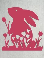 Dekoratorstwo - Zajączek z tulipanami z kartonu - miniaturka - grafika 1