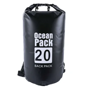 Worek wodoszczelny wodoodporny 20L Pokrowiec Torba na kajak żagle PVC do sportu Czarny - Etui i futerały do telefonów - miniaturka - grafika 10
