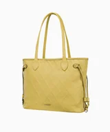 Torebki damskie - PUCCINI Żółta torebka damska typu shopper z ozdobnymi przeszyciami - miniaturka - grafika 1