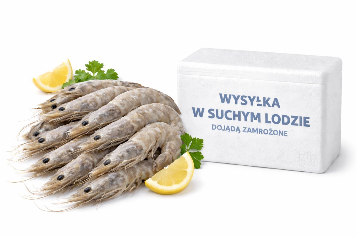Krewetki 4/6 Black Tiger całe z głową 20% 800g IQF