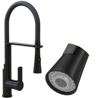 Baterie kuchenne - Vegas czarna bateria kuchenna z wyciąganą wylewką - miniaturka - grafika 1