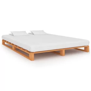 vidaXL Rama łóżka z palet, brązowa, lite drewno sosnowe, 120 x 200 cm - Łóżka - miniaturka - grafika 1