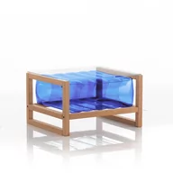 Stoły ogrodowe - YOKO COFFEE TABLE EKO WOOD FRAME BLUE - miniaturka - grafika 1