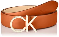 Paski - Calvin Klein Pasek damski Re-Lock Ck Logo Belt 3,0 cm skórzany pasek, koniak, 75 - miniaturka - grafika 1