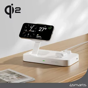 4smarts Ład. indukcyjna Trident 2w1 + USB-C + ładowarka sieciowa 30W biała/white 540998 - Ładowarki do telefonów - miniaturka - grafika 3