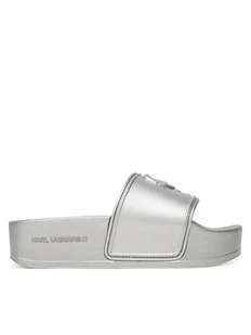 KARL LAGERFELD Klapki Kondo Maxi KL80819M Srebrny - Klapki i japonki damskie - miniaturka - grafika 1