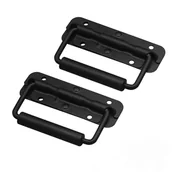 Zawiasy, okucia i inne akcesoria - Składany uchwyt do skrzynki sprężynowej, uchwyt do skrzynki lotniczej, 120 mm/4,72 cala, czarny, dwie sztuki - miniaturka - grafika 1