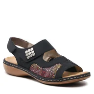 Sandały damskie - Sandały Rieker 65989-14 Granatowy - miniaturka - grafika 1