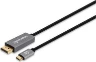 Złącza, przejściówki, adaptery - Adapter AV Triton Manhattan 354851 adapter kablowy 3 m USB Type-C DisplayPort Czarny, Srebrny - miniaturka - grafika 1