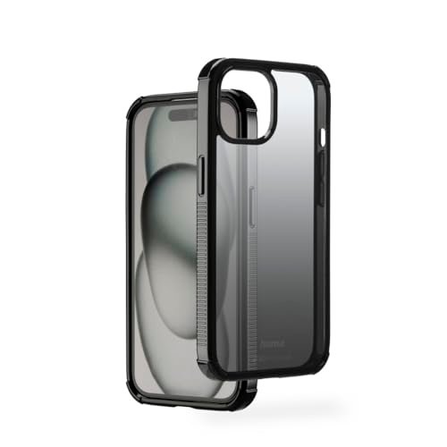 Hama Etui na telefon komórkowy Extreme Protect do Apple iPhone 15 (licencja Bumper D3O, odporna na uderzenia, upadki i pęknięcia, etui do ładowania indukcyjnego, gradient) czarne