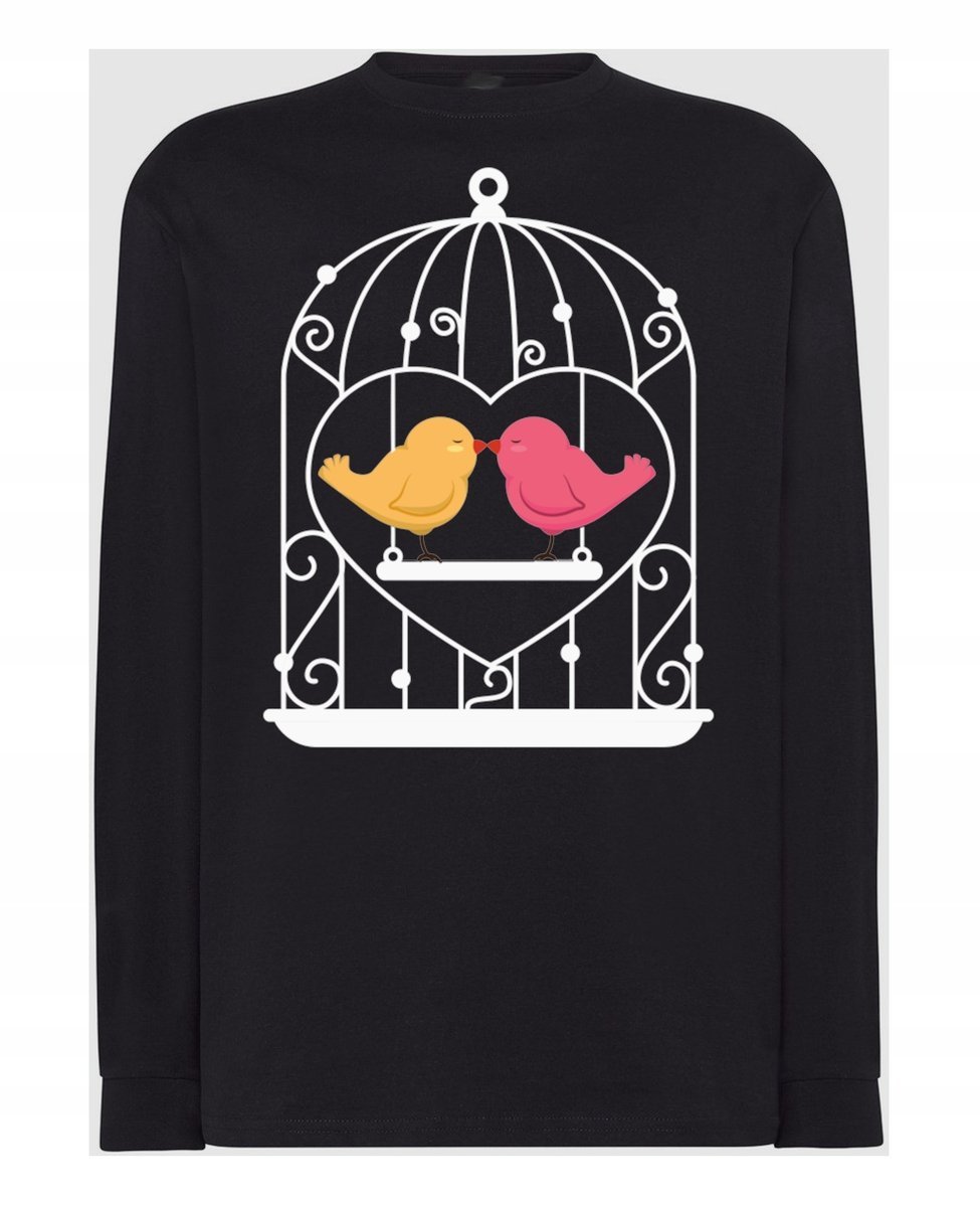 Walentynki Longsleeve nadruk Ptaszki Miłość r.4XL