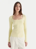 Swetry damskie - Kontatto Sweter 3M0830C Żółty Slim Fit - miniaturka - grafika 1