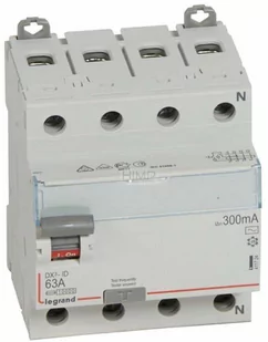 Legrand WYŁĄCZNIK RÓŻNICOWOPRĄDOWY P 304 4P 63A 300MA TYP AC SERII DX3, 411724 - Bezpieczniki elektryczne - miniaturka - grafika 1