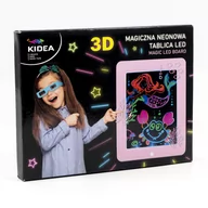 Przybory szkolne - Magiczna Neonowa Tablica 3D Led Kidea Różowa - miniaturka - grafika 1