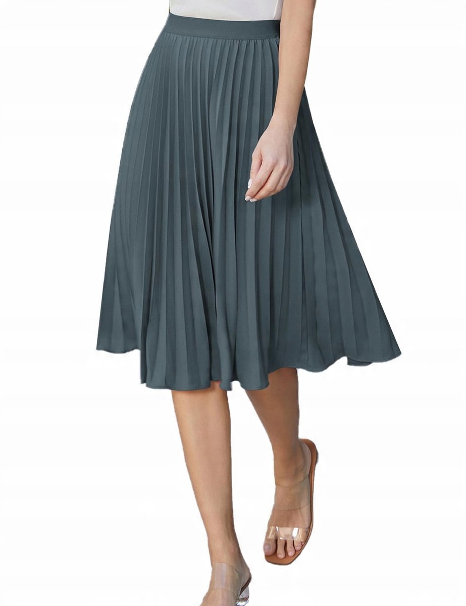 GRACE KARIN Damska spódnica o linii A kolan elegancka cl2473 S ciemnoszary