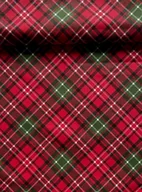 Obrusy i serwetki - Bawełniany plamoodporny bieżnik czerwonego koloru z wzorem Klatka - miniaturka - grafika 1