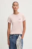 Koszulki sportowe damskie - Guess Jeans t-shirt damski kolor różowy W4BI57 J1314 - miniaturka - grafika 1