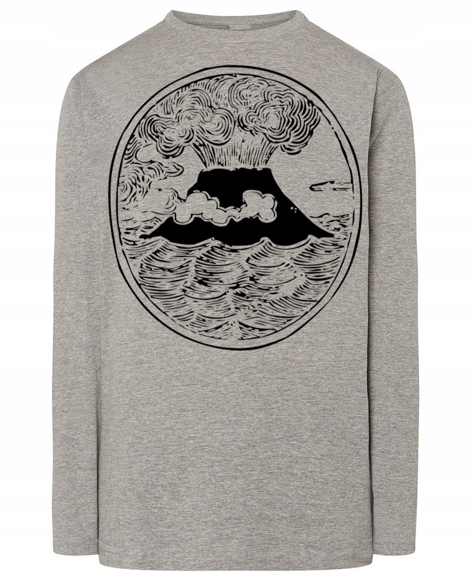 Longsleeve męski fajny nadruk WULKAN r.XS