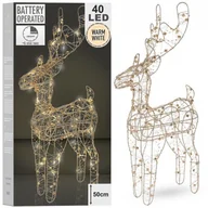 Oświetlenie świąteczne - Renifer świecący dekoracyjny złoty 40 led 54,5 cm kod: O-839312 - miniaturka - grafika 1