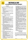 Instrukcje stanowiskowe BHP - IAE05 INSTRUKCJA BHP NA STANOWISKU OPERATORA DŹWIGNICY, PN - PŁYTA PCV 1MM; (245X350MM) - miniaturka - grafika 1