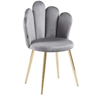 Krzesła - Krzesło muszelka szare DC-1800 welur 20 , złote nogi - miniaturka - grafika 1