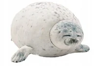Maskotki i pluszaki - MIĘKKA FOKA PODUSZKA PLUSZOWA MASKOTKA PLUSZAK DLA DZIECI BIAŁA 80 cm - miniaturka - grafika 1