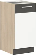 Szafki kuchenne - Szafka dolna kuchenna jednodrzwiowa stojąca MODENA MD27/D40 biały połysk / grafit - miniaturka - grafika 1