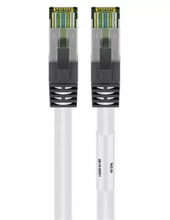 Goobay CAT 8.1 patch cable, S/FTP (PiMF) 55122 0.25 m, White, Cat 8.1 S/FTP 55122 - Kable komputerowe i do monitorów - miniaturka - grafika 1